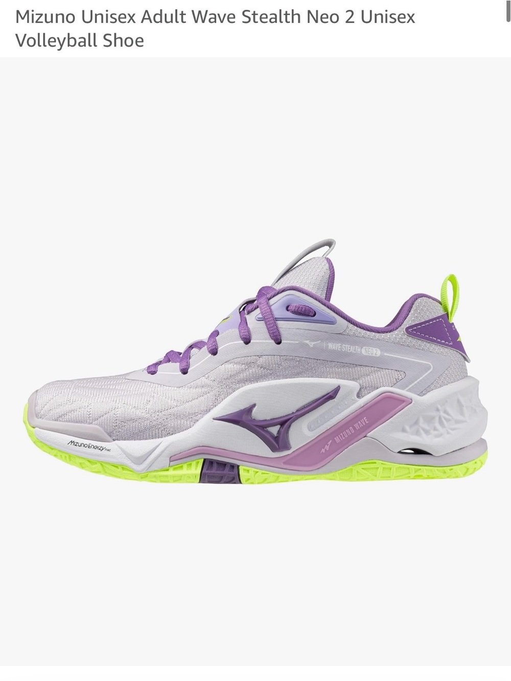 Mizuno unisex Wave Stealth Neo 2 Volleyball Shoe - Lavender/Purple/Neon Green